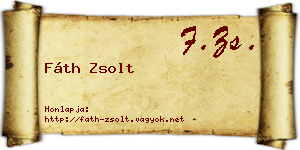 Fáth Zsolt névjegykártya